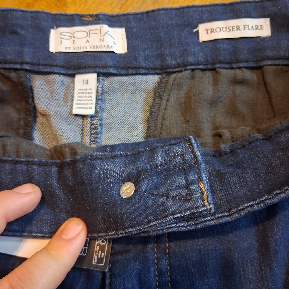 Sofia by Sofia Vergara Women's Dark Blue Flare Jeans